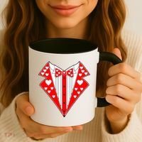 Valentine's Day Heart Tuxedo Coffee Mug thumb 3