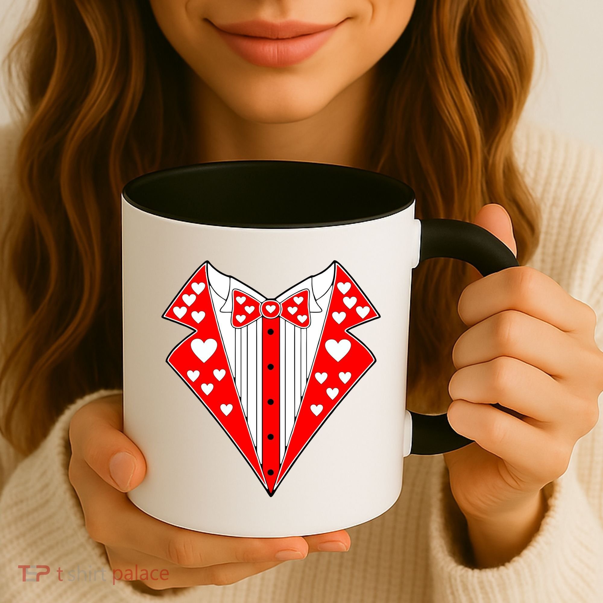 Valentine's Day Heart Tuxedo Coffee Mug