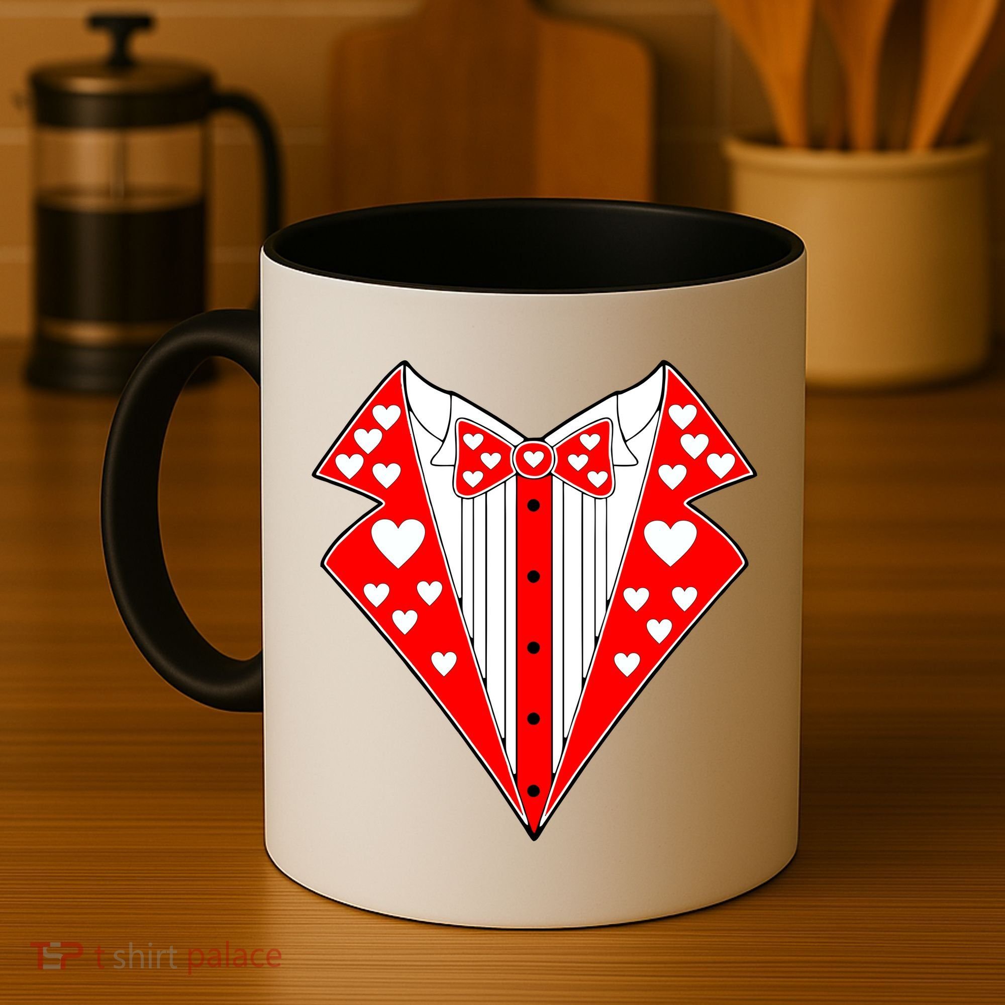 Valentine's Day Heart Tuxedo Coffee Mug