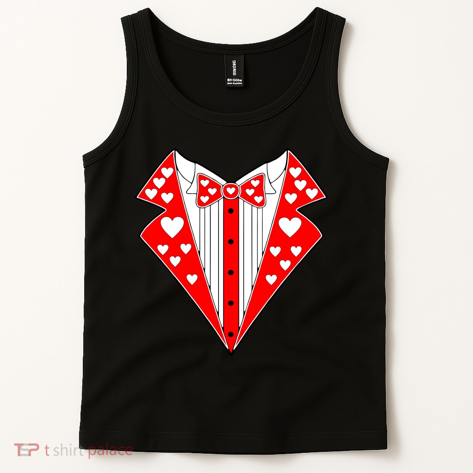 Valentine's Day Heart Tuxedo Tank Top