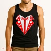 Valentine's Day Heart Tuxedo Tank Top thumb 3