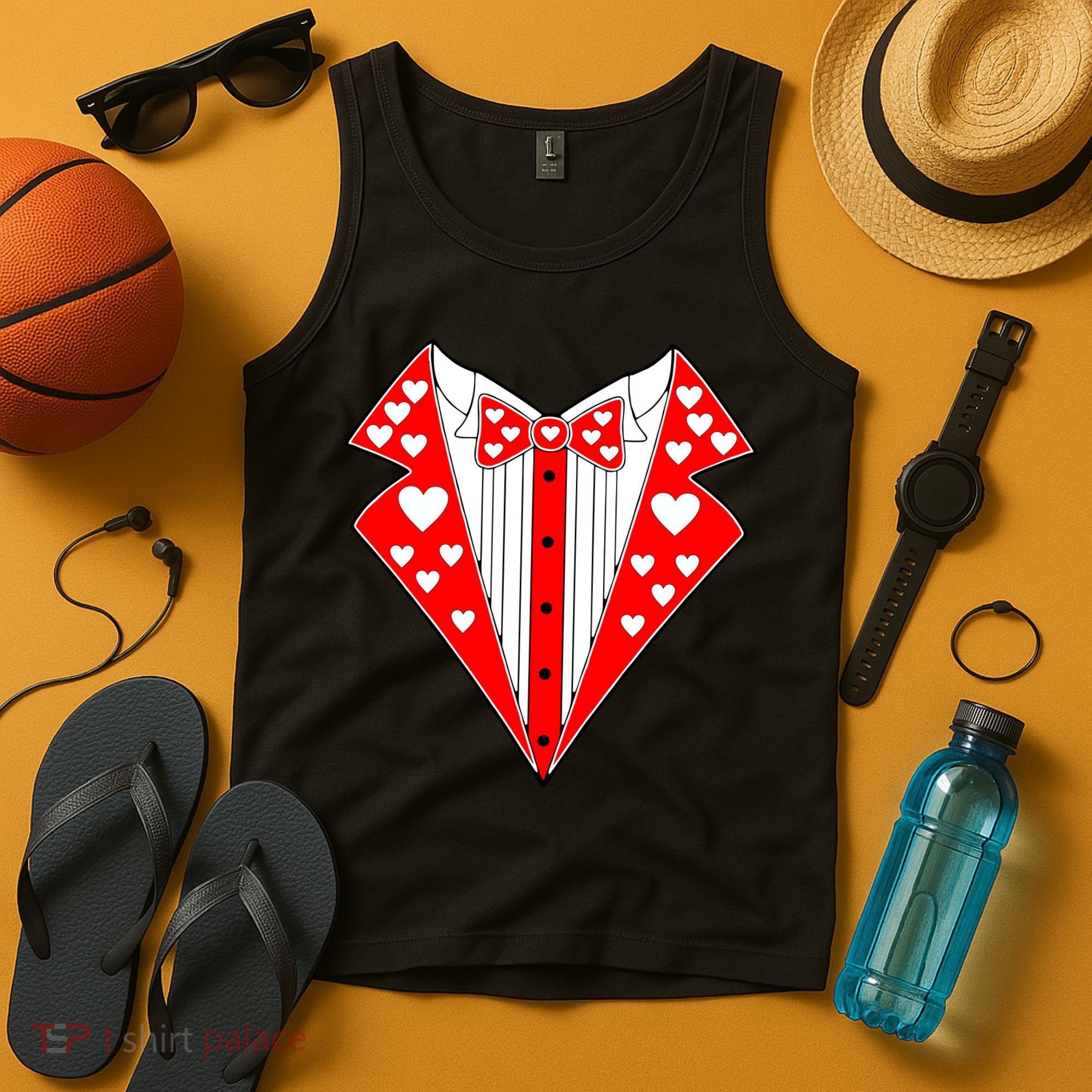 Valentine's Day Heart Tuxedo Tank Top