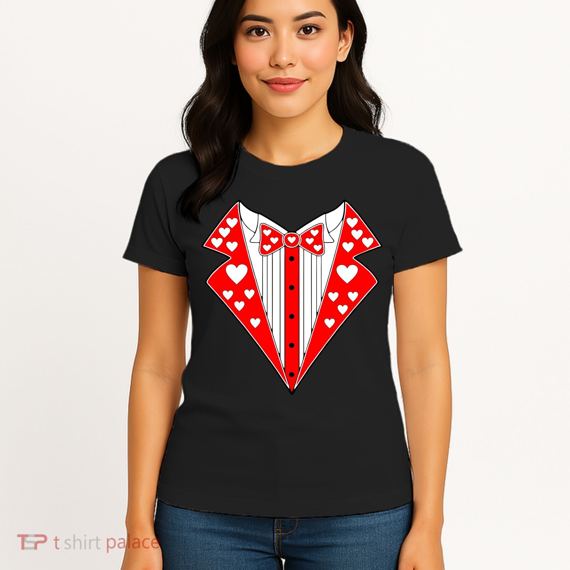 Valentine's Day Heart Tuxedo Women's T-Shirt