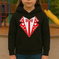 Valentine's Day Heart Tuxedo Kids Hoodie thumb 3