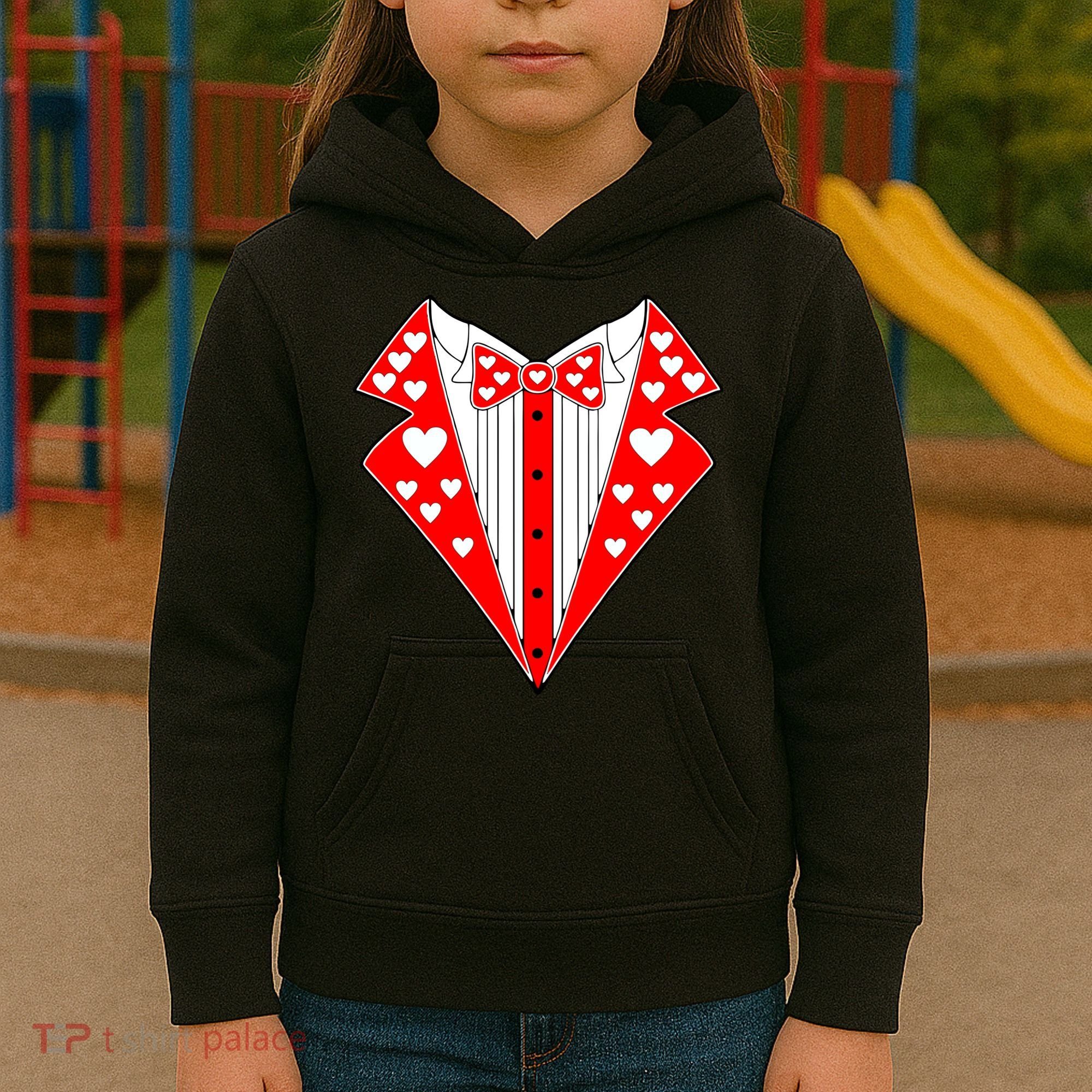 Valentine's Day Heart Tuxedo Kids Hoodie