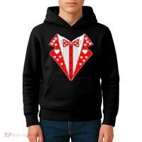 Valentine's Day Heart Tuxedo Kids Hoodie thumb 4