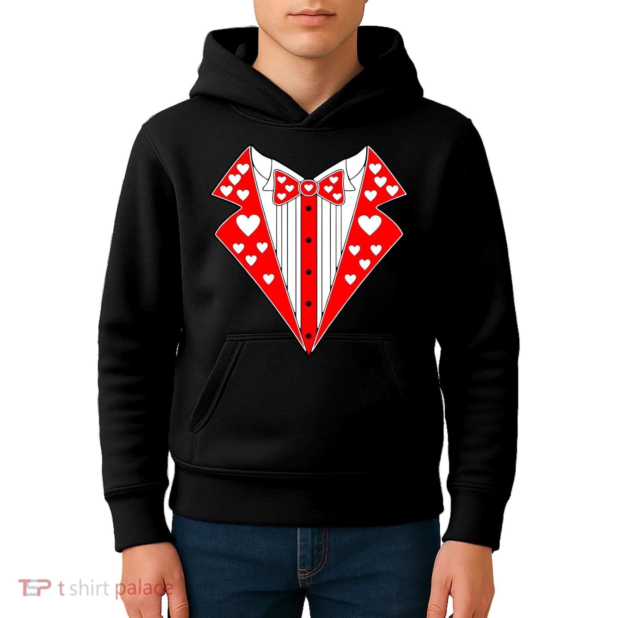 Valentine's Day Heart Tuxedo Kids Hoodie