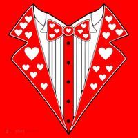 Valentine's Day Heart Tuxedo Santa Hat thumb 1
