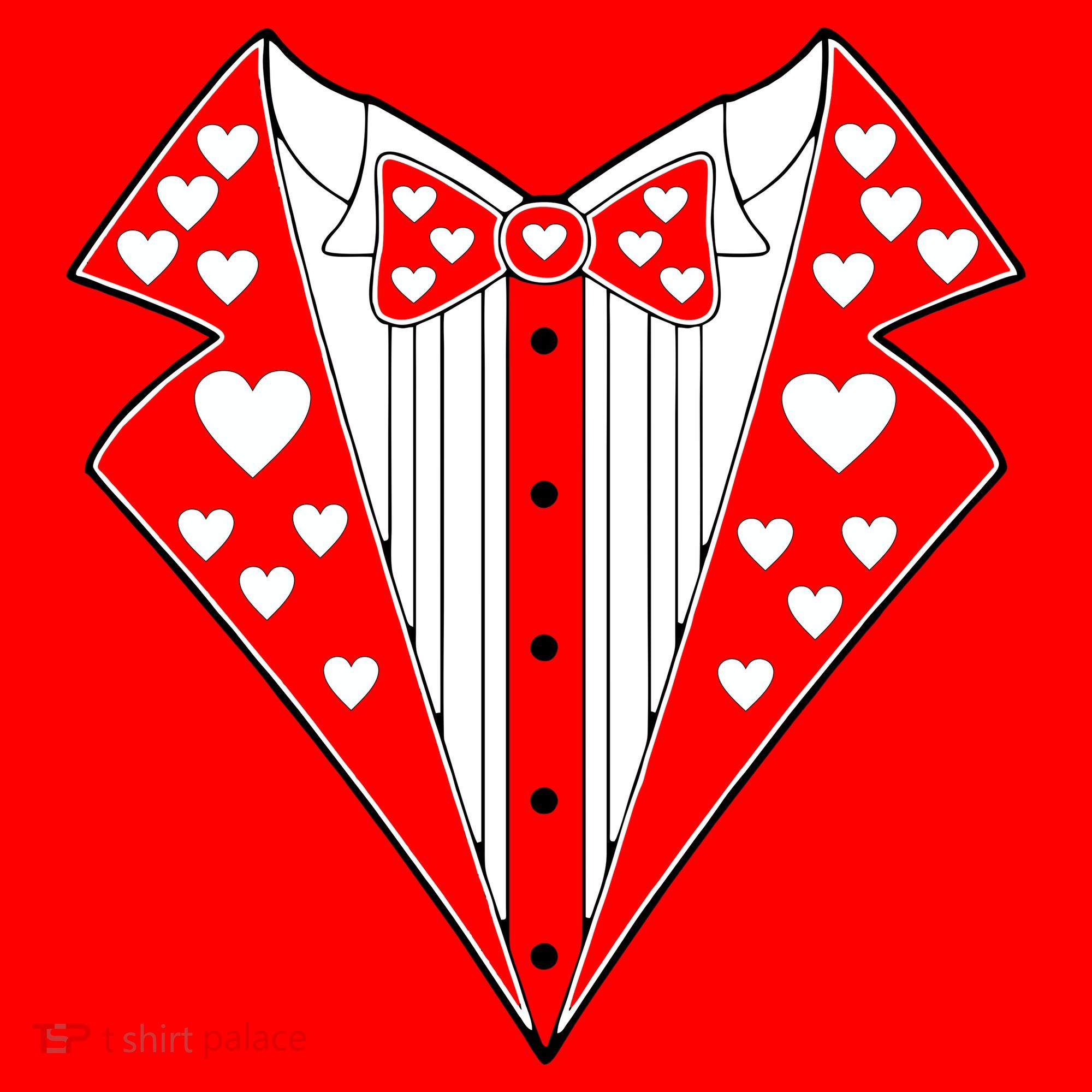 Valentine's Day Heart Tuxedo Santa Hat