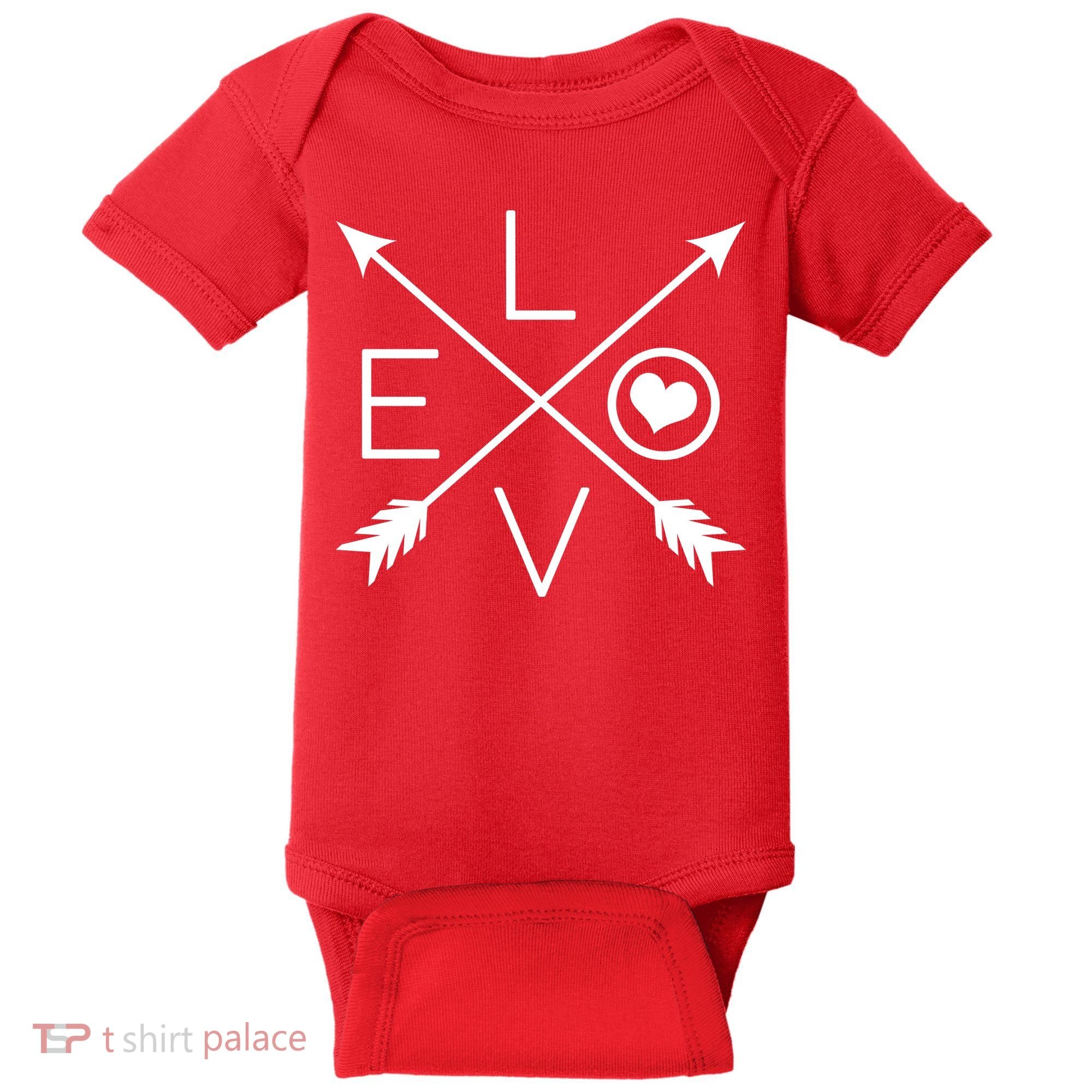 Valentines Day Love Arrows Baby Bodysuit