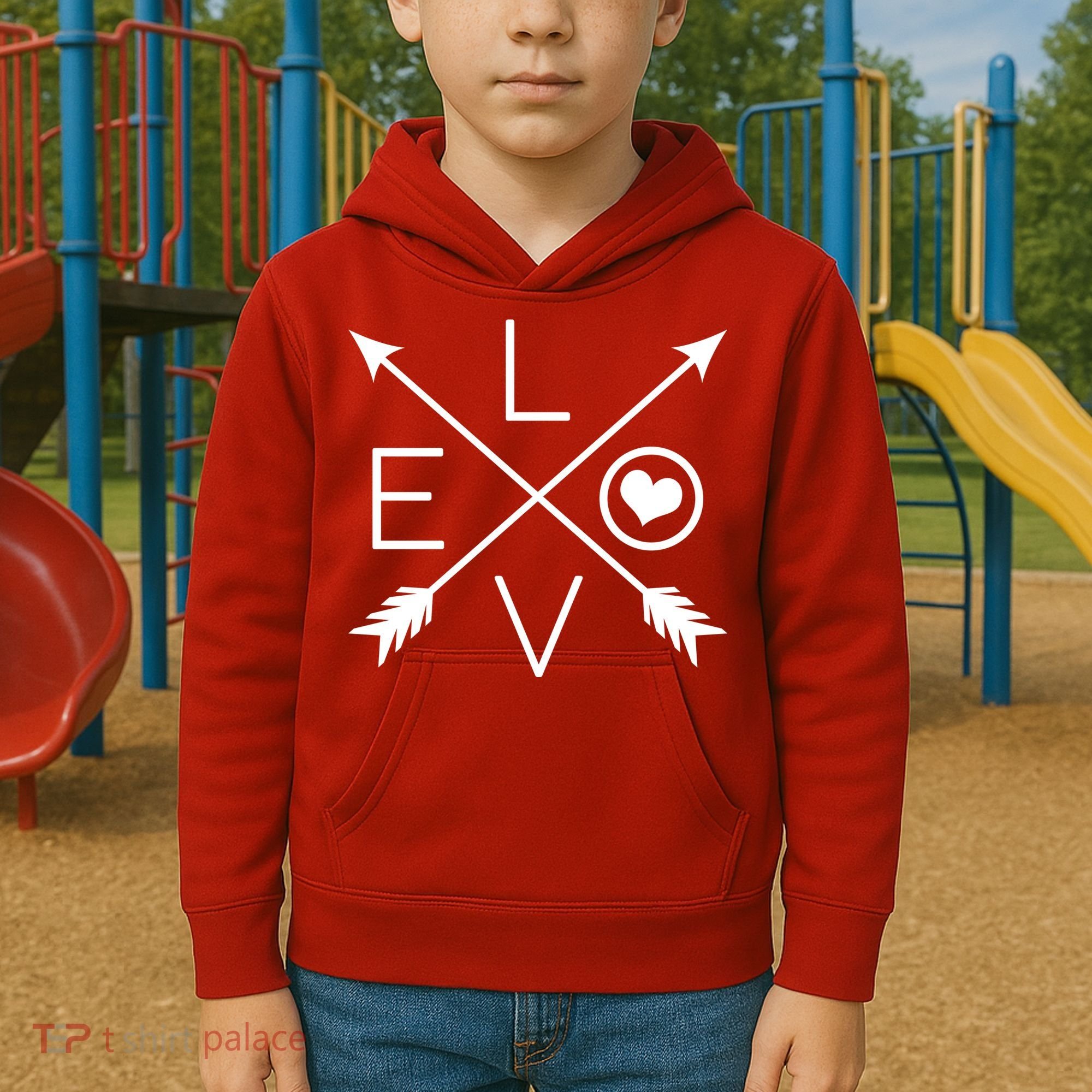 Valentines Day Love Arrows Kids Hoodie