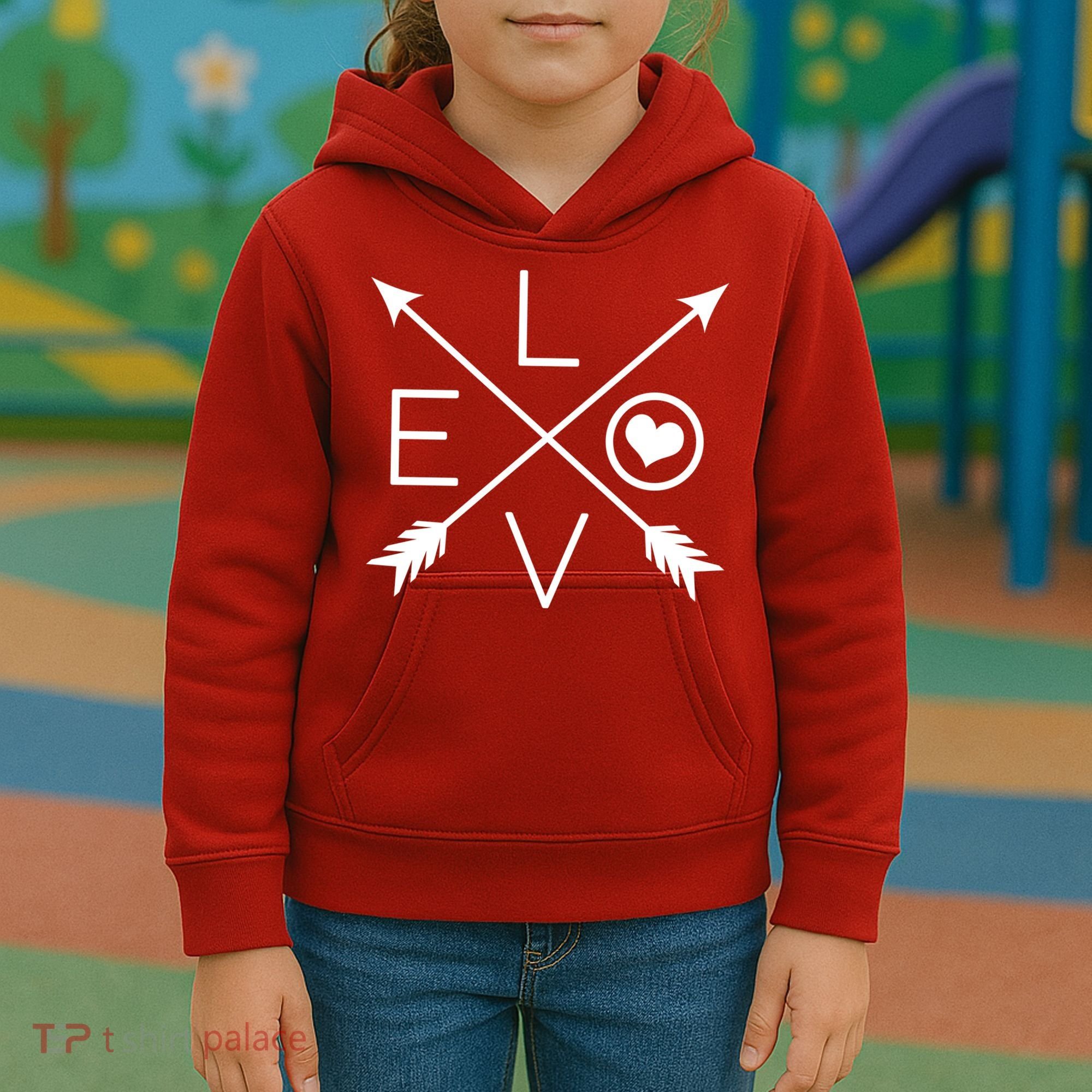 Valentines Day Love Arrows Kids Hoodie