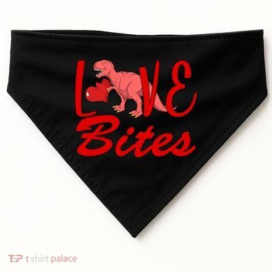 Valentines Day Love Bites Dinosaur USA-Made Doggie Bandana
