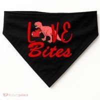 Valentines Day Love Bites Dinosaur USA-Made Doggie Bandana thumb 0