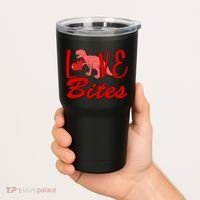 Valentines Day Love Bites Dinosaur Tumbler thumb 2