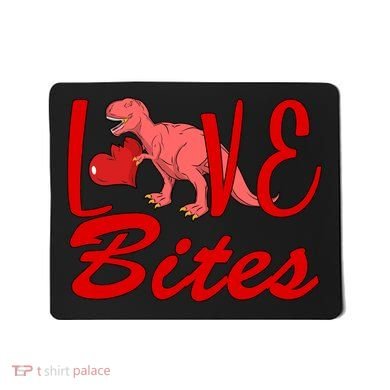 Valentines Day Love Bites Dinosaur Mousepad
