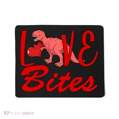 Valentines Day Love Bites Dinosaur Mousepad