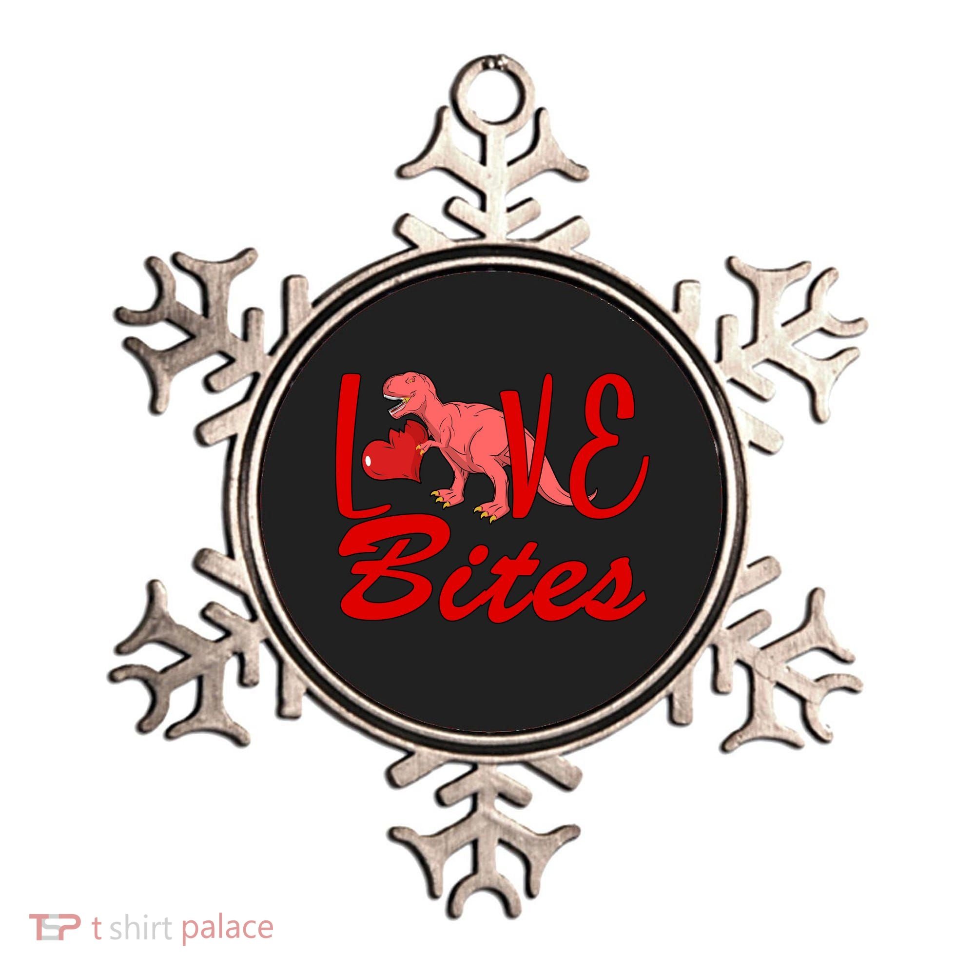 Valentines Day Love Bites Dinosaur Ornament