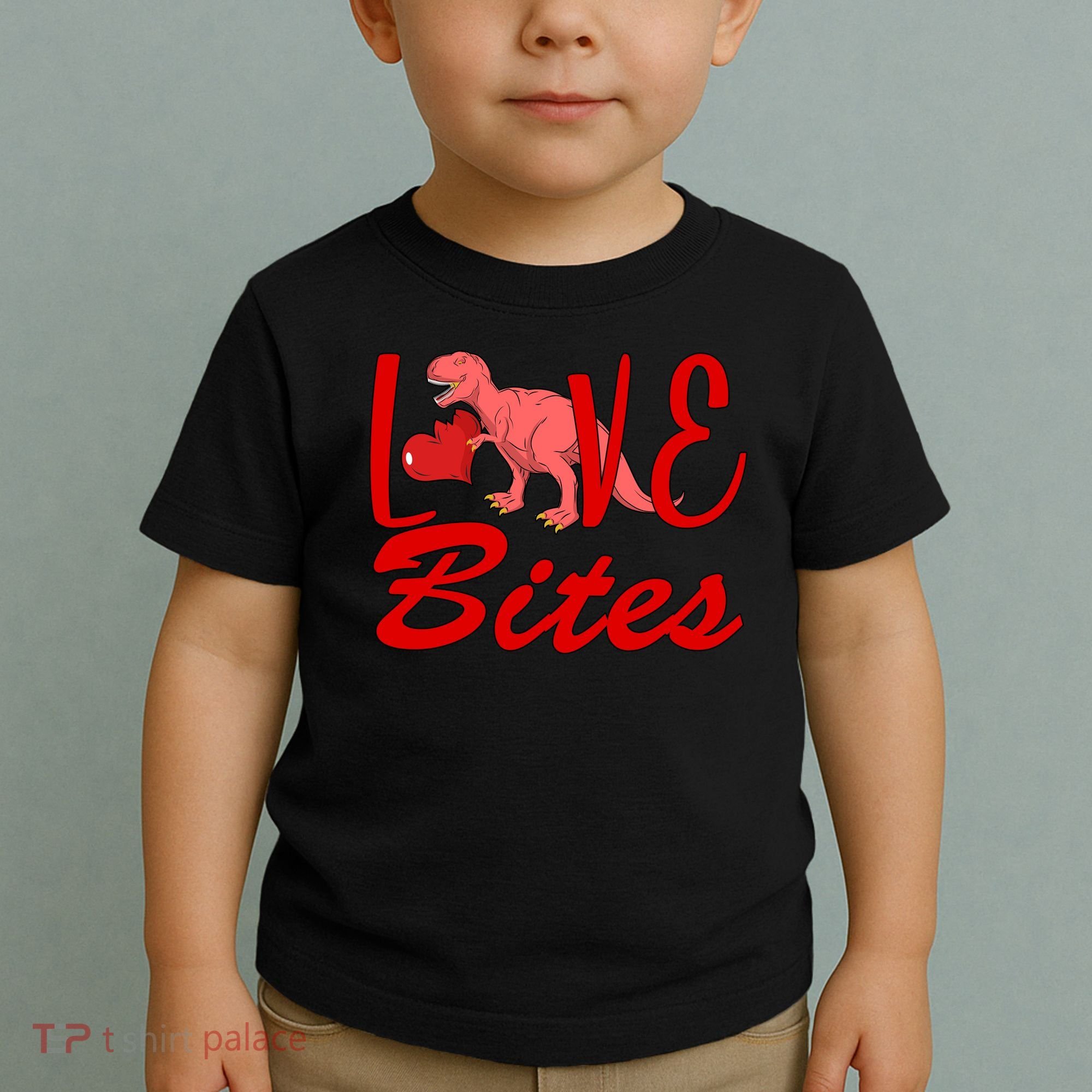 Valentines Day Love Bites Dinosaur Toddler T-Shirt