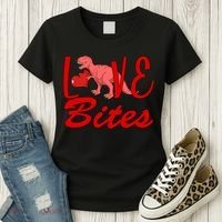 Valentines Day Love Bites Dinosaur Women's T-Shirt thumb 3