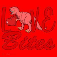 Valentines Day Love Bites Dinosaur Santa Hat thumb 1