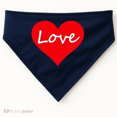 Valentine's Day Love Heart USA-Made Doggie Bandana
