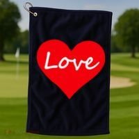 Valentine's Day Love Heart Golf Towel thumb 1