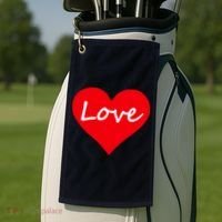 Valentine's Day Love Heart Golf Towel thumb 2