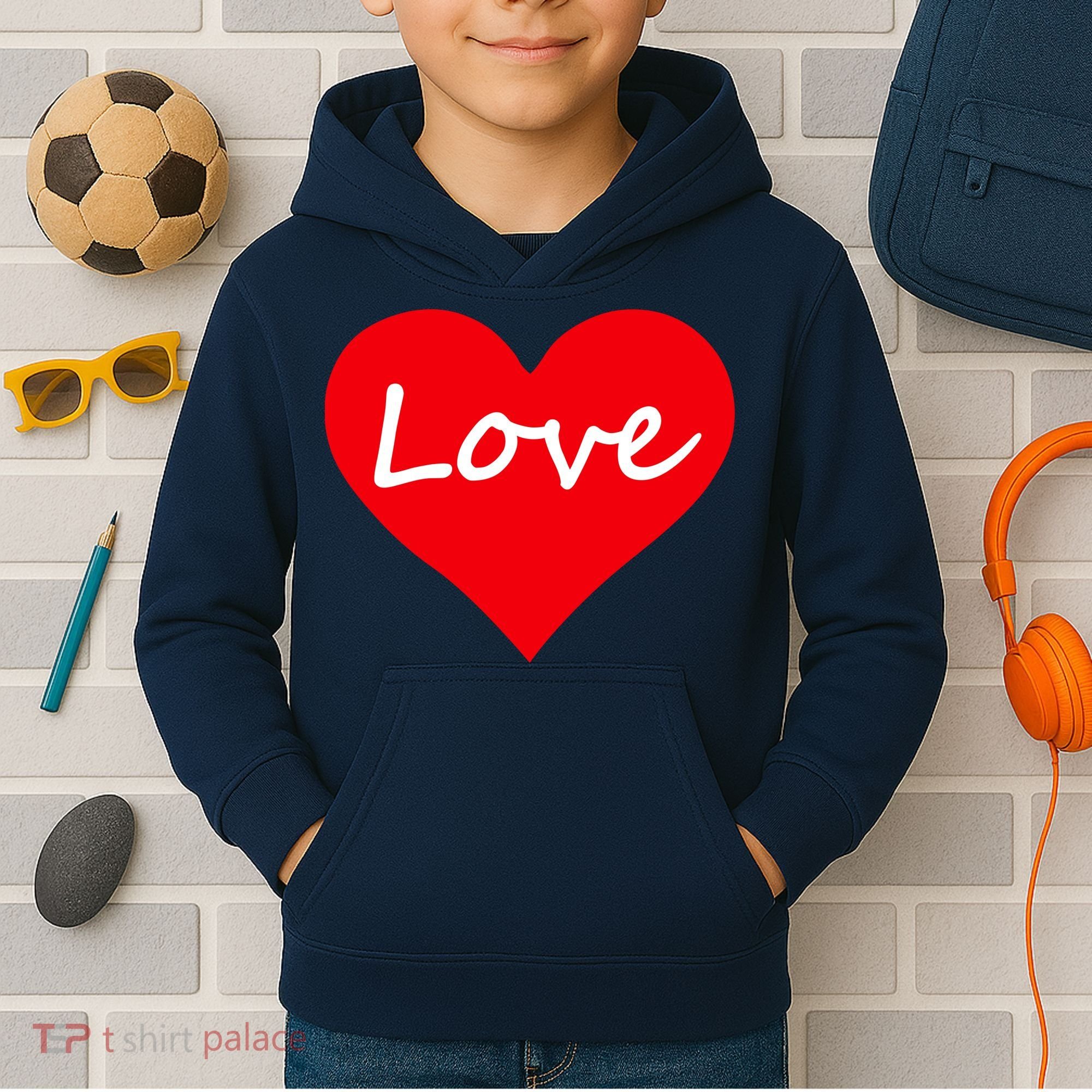 Valentine's Day Love Heart Kids Hoodie