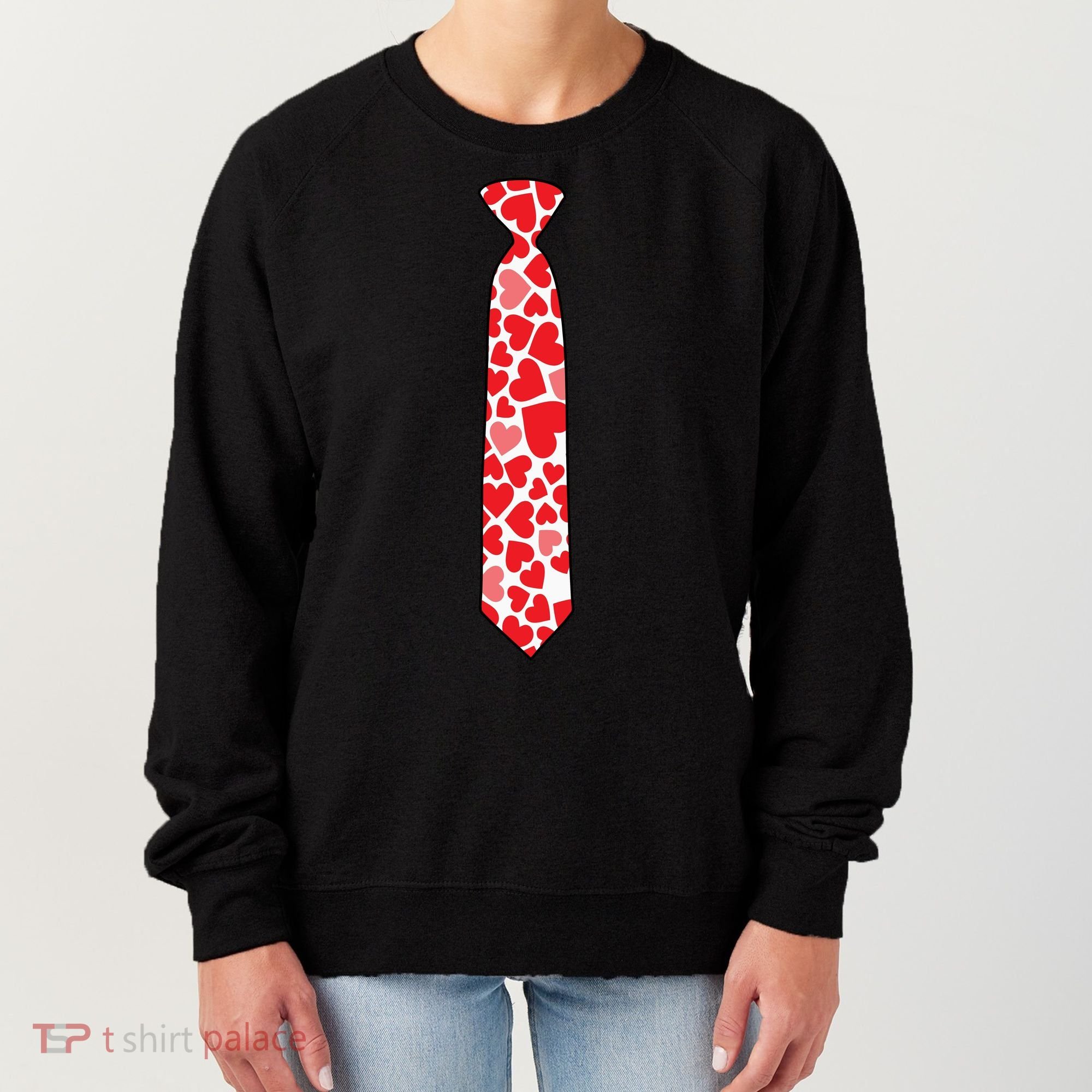 Valentine's Day Love Hearts Tie Women's Sweatshirt
