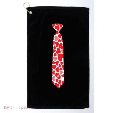 Valentine's Day Love Hearts Tie Golf Towel