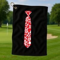 Valentine's Day Love Hearts Tie Golf Towel thumb 1