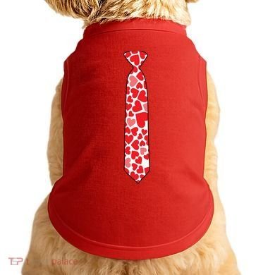 Valentine's Day Love Hearts Tie Doggie Tank