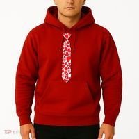 Valentine's Day Love Hearts Tie Hoodie thumb 2
