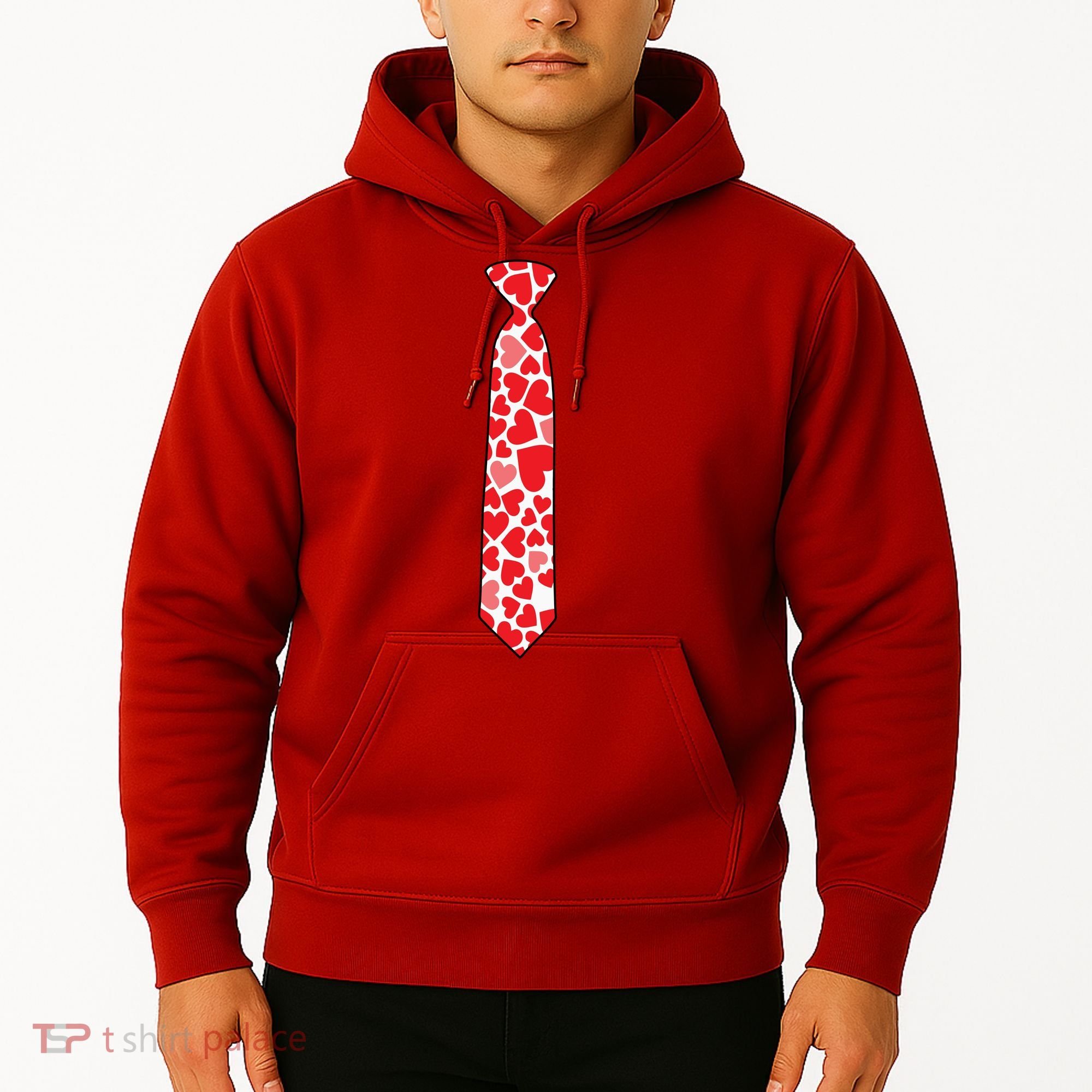 Valentine's Day Love Hearts Tie Hoodie