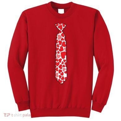 Valentine's Day Love Hearts Tie Sweatshirt