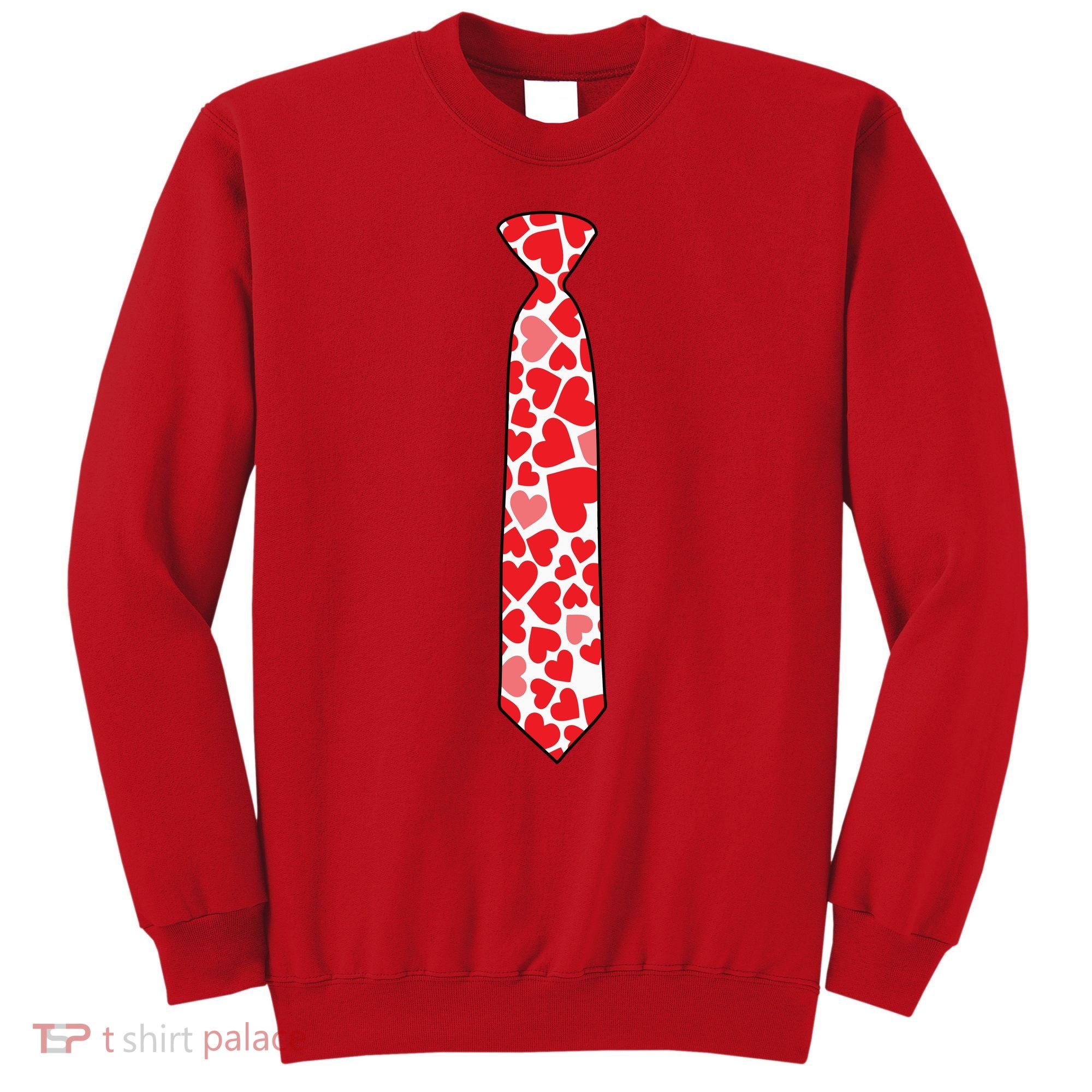 Valentine's Day Love Hearts Tie Sweatshirt