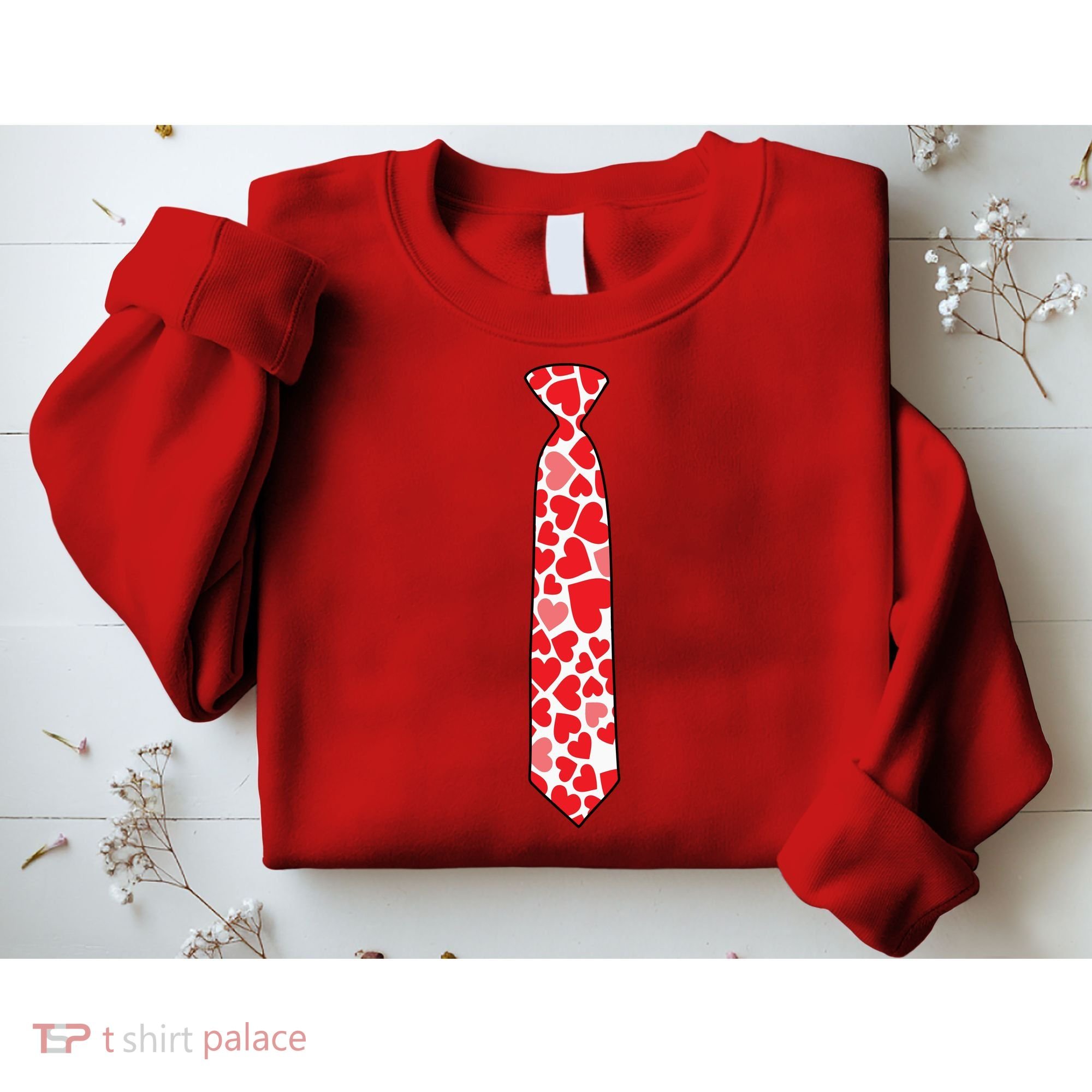 Valentine's Day Love Hearts Tie Sweatshirt