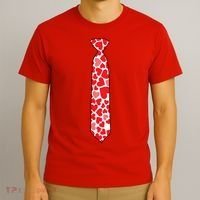 Valentine's Day Love Hearts Tie T-Shirt thumb 3