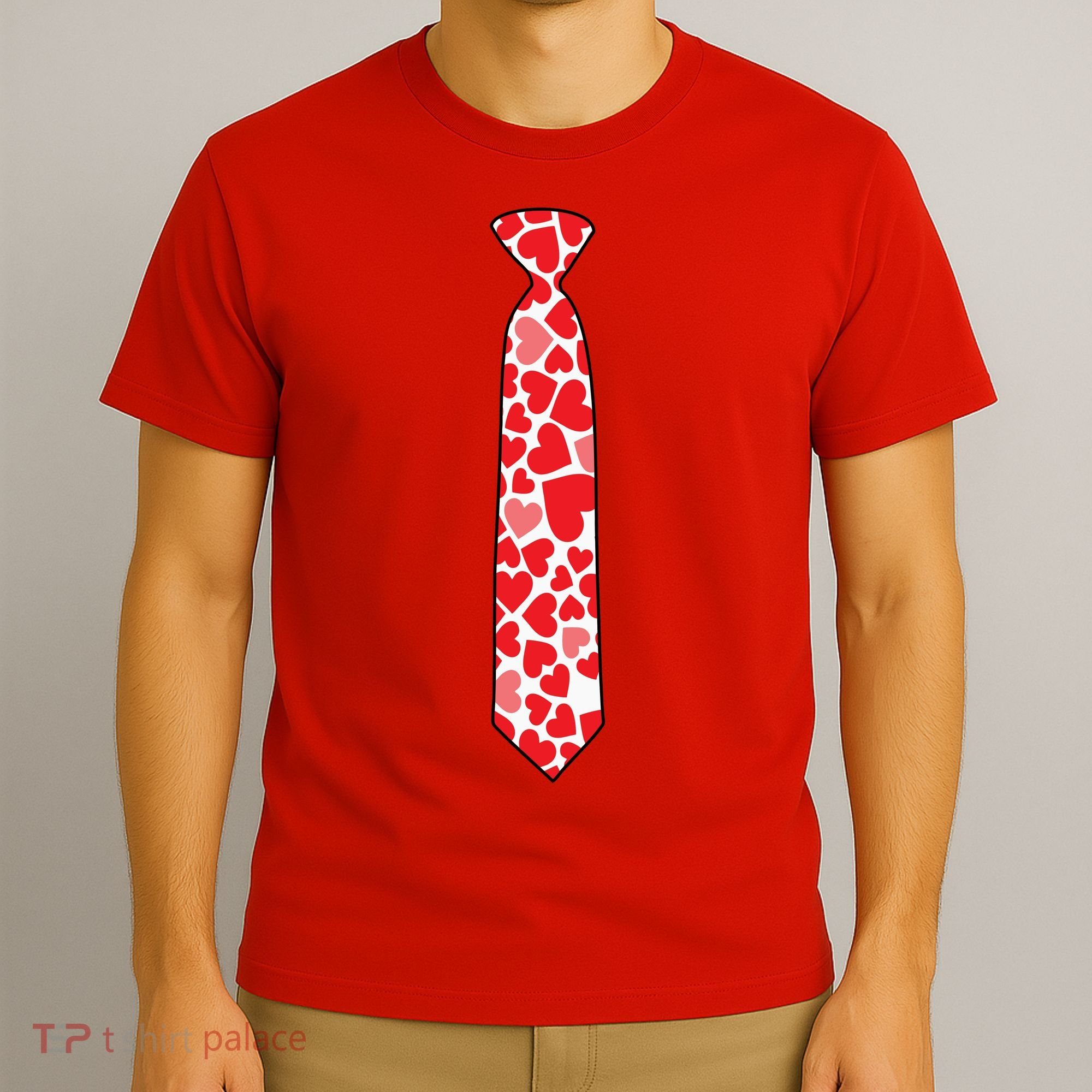 Valentine's Day Love Hearts Tie T-Shirt