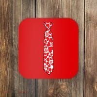 Valentine's Day Love Hearts Tie Coaster thumb 0
