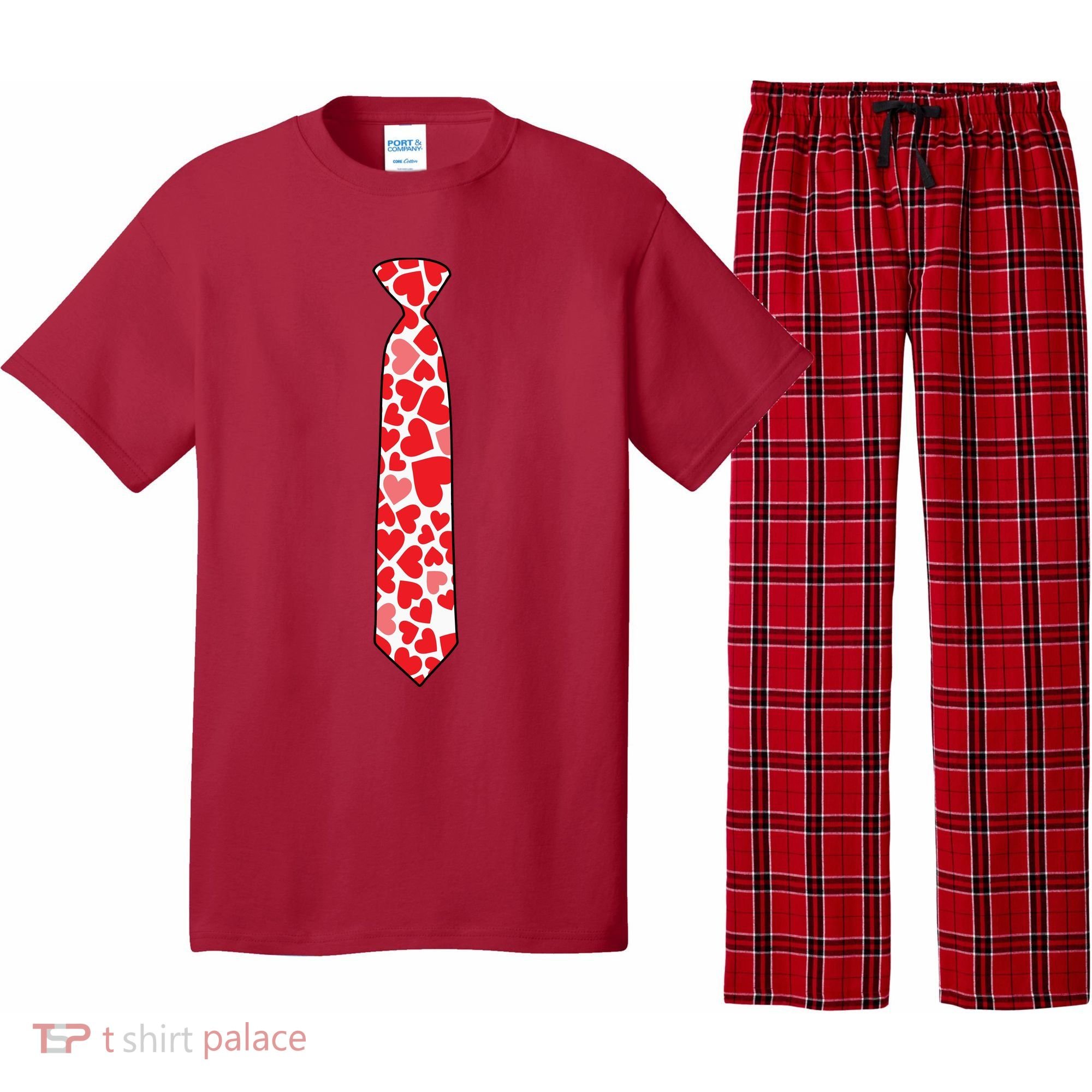 Valentine's Day Love Hearts Tie Pajama Set