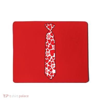 Valentine's Day Love Hearts Tie Mousepad