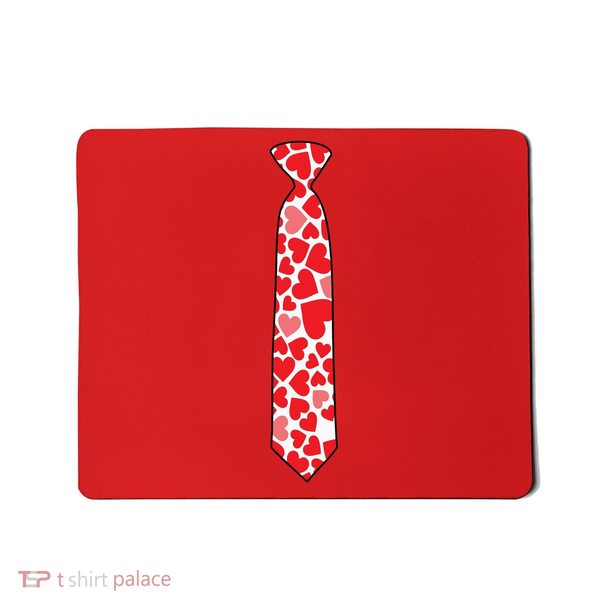 Valentine's Day Love Hearts Tie Mousepad