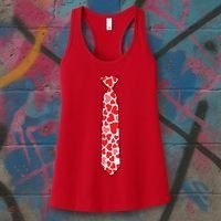 Valentine's Day Love Hearts Tie Women's Tank Top thumb 3