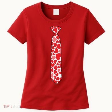 Valentine's Day Love Hearts Tie Women's T-Shirt