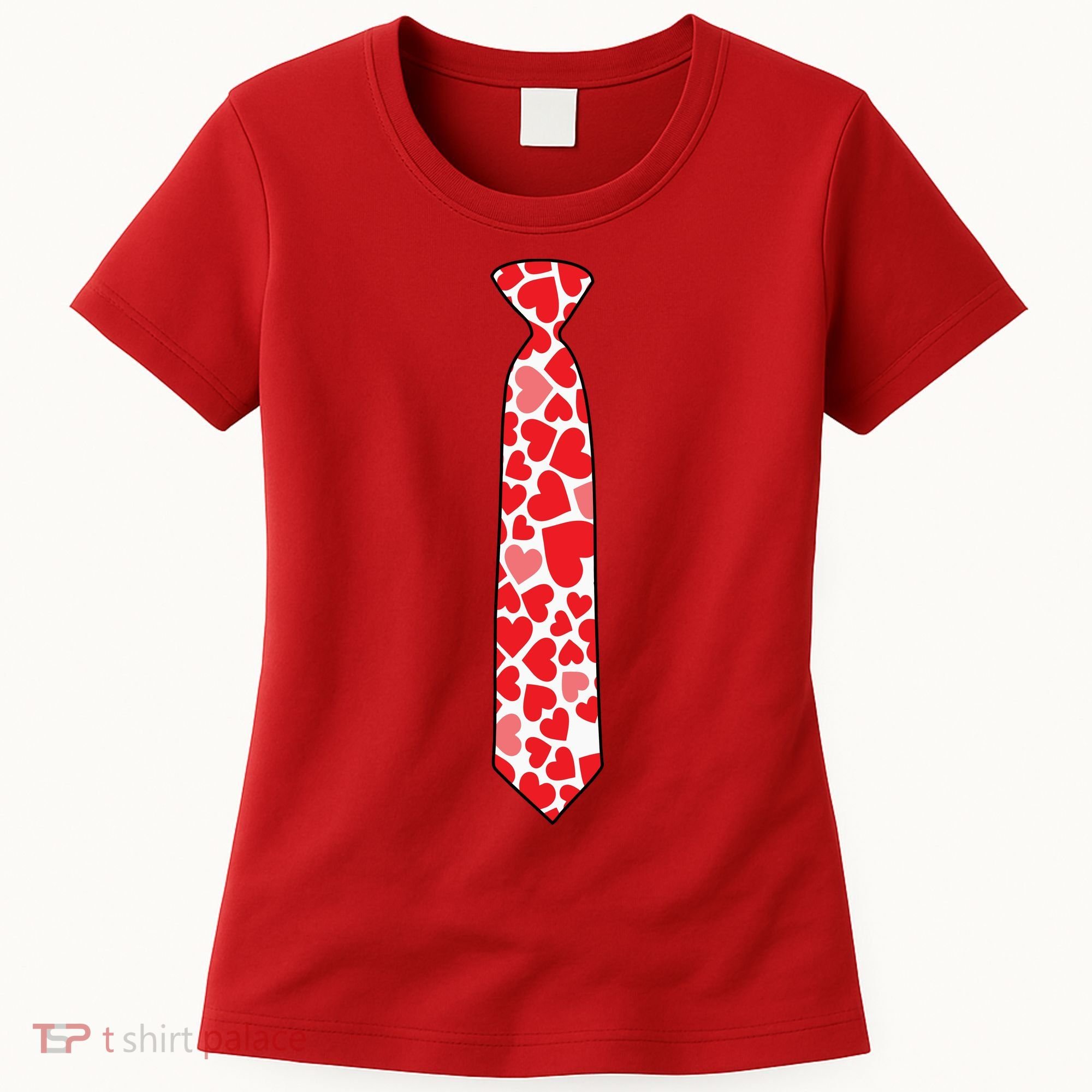 Valentine's Day Love Hearts Tie Women's T-Shirt