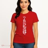 Valentine's Day Love Hearts Tie Women's T-Shirt thumb 4