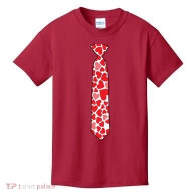 Valentine's Day Love Hearts Tie Kids T-Shirt