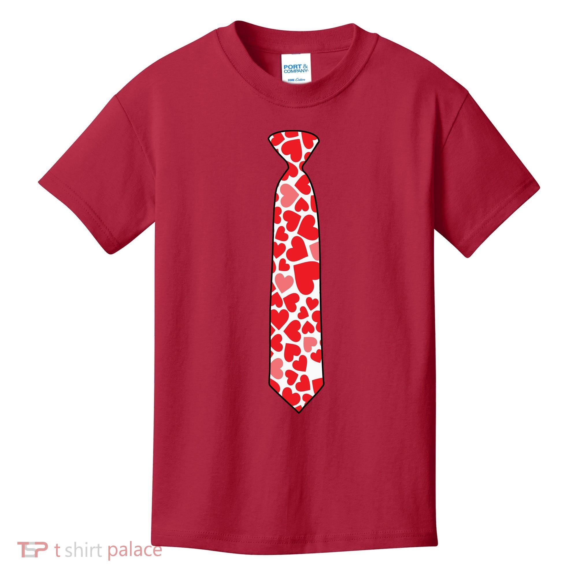 Valentine's Day Love Hearts Tie Kids T-Shirt